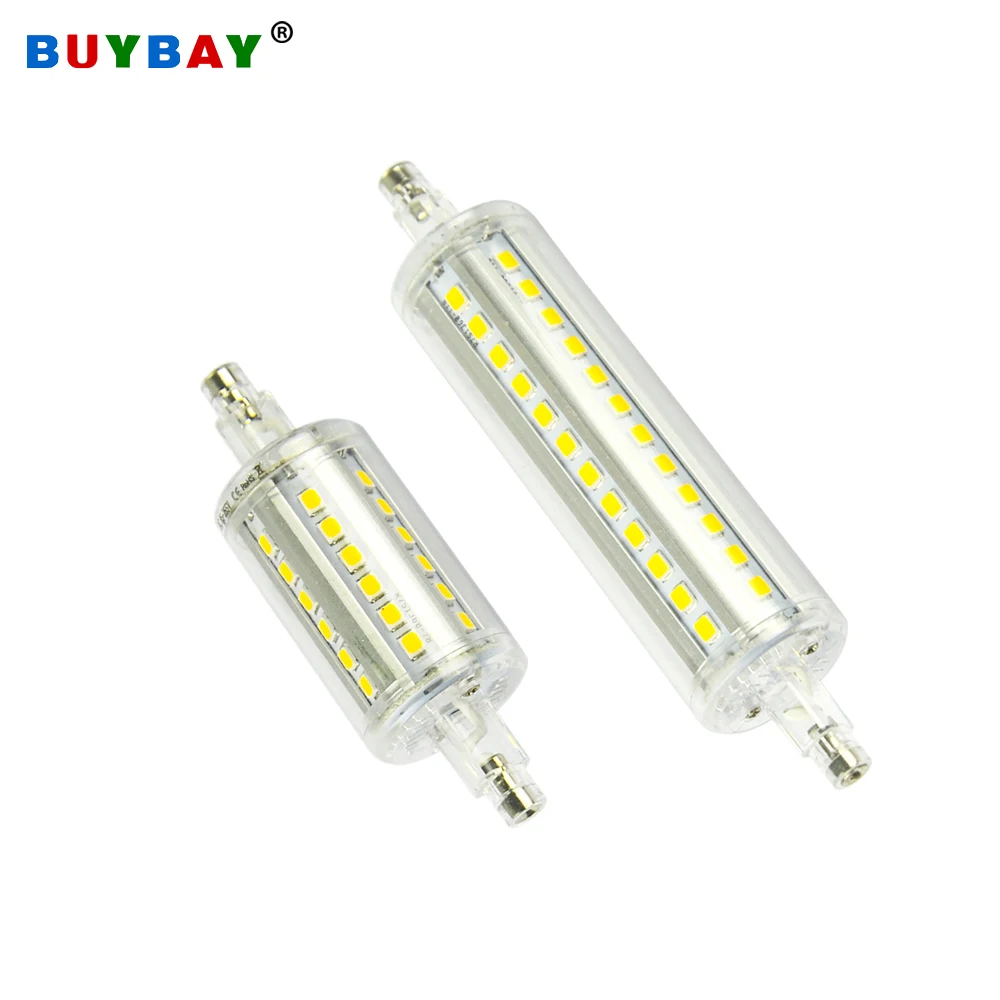 R7S 220V светодиодный 2835SMD трубки лампы 78 мм 118 AC85 265V Алюминий кукурузная лампа 7W 15W