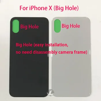 

Universal Version Big Hole Rear Glass For iphone 8 8P Plus X XS Max XSM XR Housing Lid Shell With LOGO + Adhesive