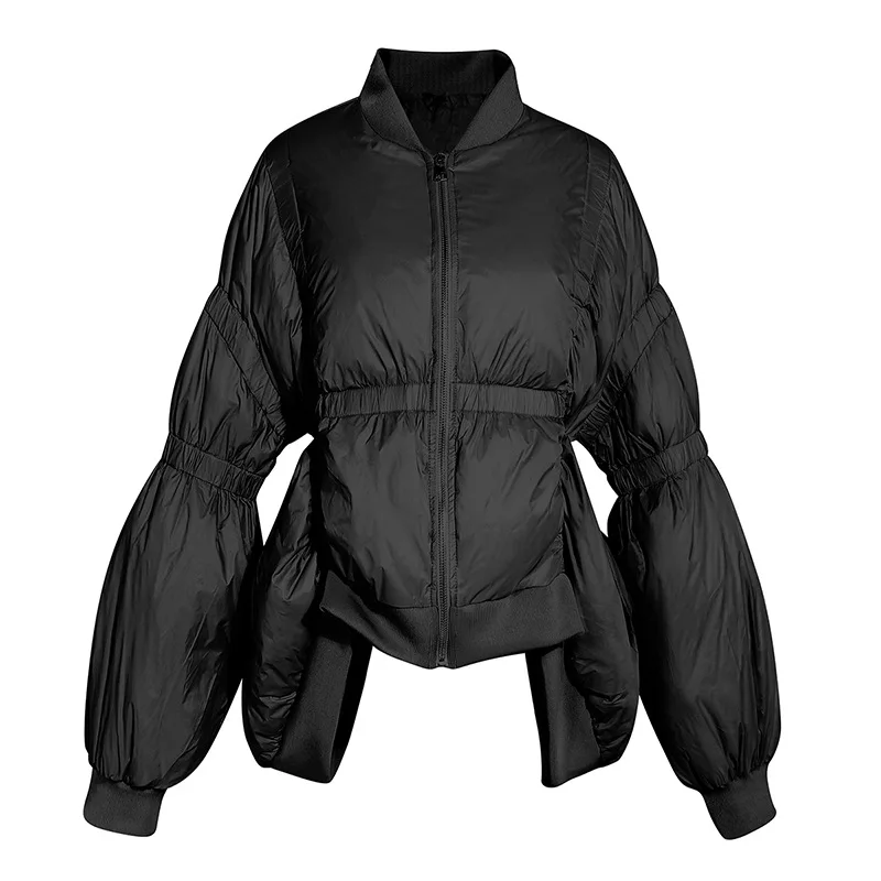 Down Jacket Women New Winter Retro Lantern Sleeve Fashionable Western Style White Duck Down Short Coat Was Thin Fold