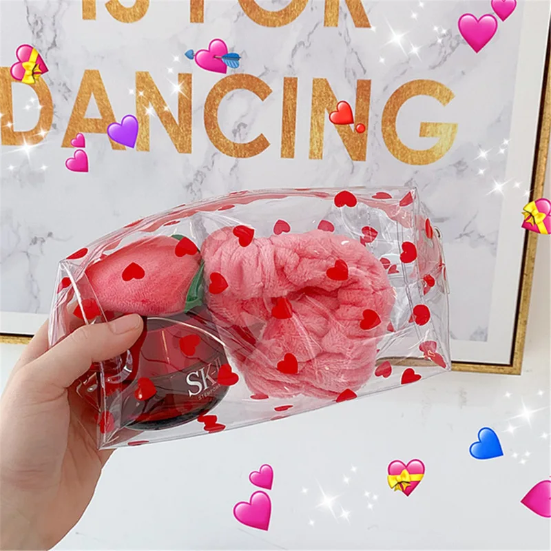 

Cute Cartoon Girl Makeup Bag Transparent Women Cosmetic Bag PVC Zipper Makeup Kit Travel Toiletry Organizer Beauty Case Holder