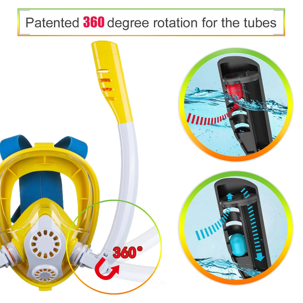 Новинка K2 маска для подводного плавания полностью сухая двойная трубка для подводного плавания три сокровища противотуманные очки для
