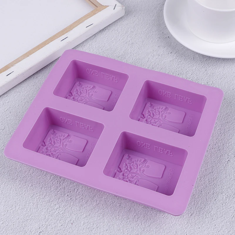 4-Cavity Tree Silicone Mold Cake Soap Mould Cookie Chocolate Mold DIY Baking