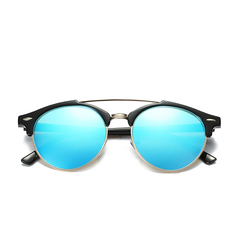 CHUNGLIM, мужские, женские, классические, поляризационные солнцезащитные очки, мужские, модный дизайн, овальная оправа, защита UV400, женские очки - Цвет линз: Black Blue