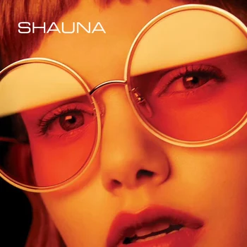 

SHAUNA New Arrival Oversized Women Super Round Sunglasses Fashion Tint/Mirror Lens Red Yellow Summer Shade Sun Glasses UV400