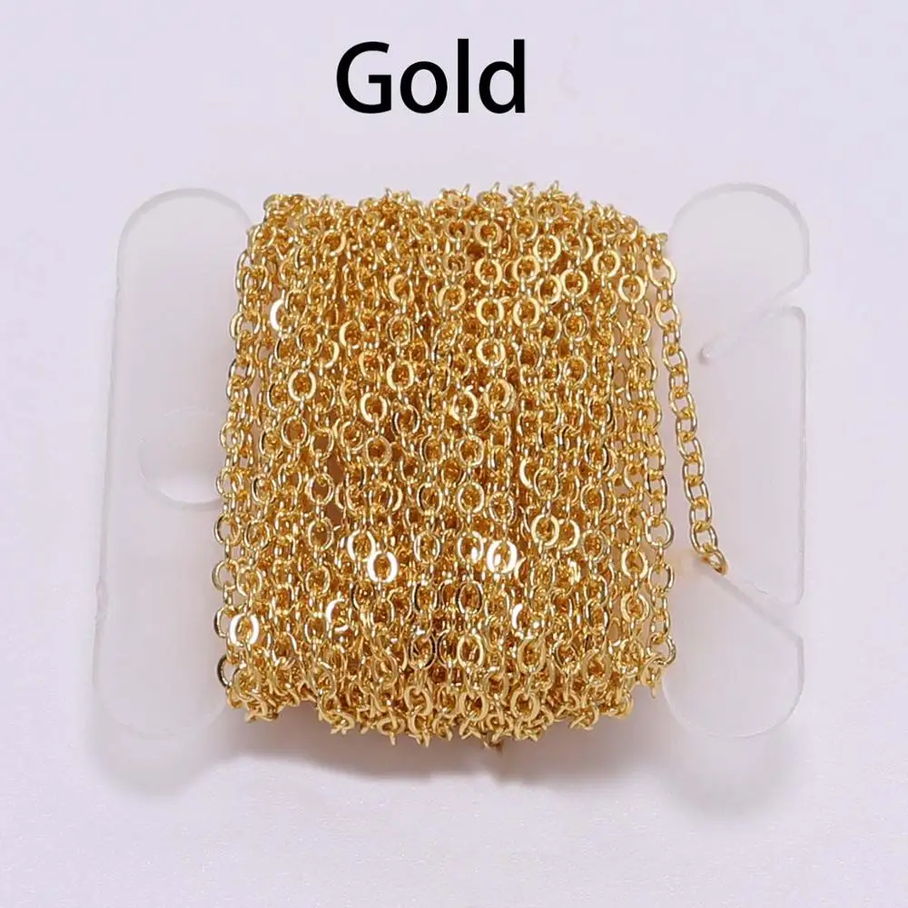 Gold and Bronze Plated Necklace Chain for Handmade Jewelry Crafting Supplies – 5m