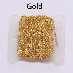 Elegant Gold/Bronze Plated Oval Link Necklace Chain for DIY Jewelry Creations (Gold)