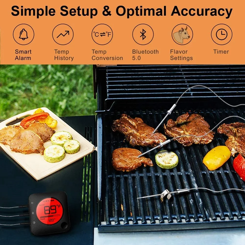 AIRMSEN Wireless Meat Thermometer, Smart Bluetooth Meat