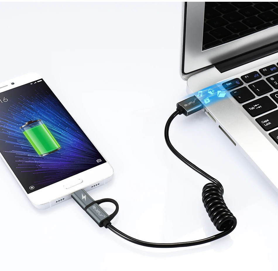 RAXFLY 2 в 1 QC3.0 USB C кабель для samsung Note 10 S10 S9 Быстрая зарядка usb type C кабель для Xiaomi Redmi Note 8 7
