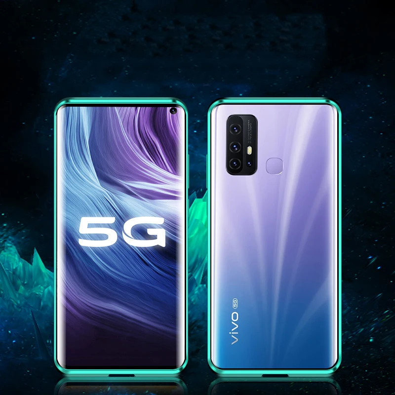 Магнитный чехол для VIVO Z6 двухсторонний из закаленного стекла с поворотом на 360