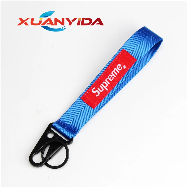 Универсальный JDM Racing MUGEN невесты Момо TAKAKeychain мобильный телефон ID карты подвесной ремень ремешки как Fck Domo Shocker авто брелок для ключей - Название цвета: Supreme blue