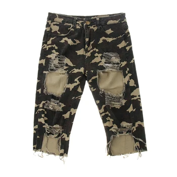 

Women's High Waisted Skinny Destroyed Ripped Hole Denim Pants Distressed Stretch Shorts Jeans