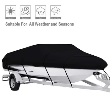 

Waterproof 210D Boat Cover Yacht Cover UV Protection Infrared V-shaped Blue Boat Covers Fishing Dust Covers