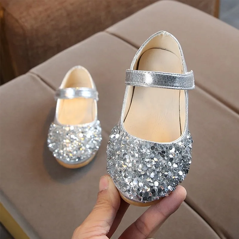 Fashion Baby Girls Flat Dress Party Shoes Children Toddler Kid Rhinestone Princess Shoes