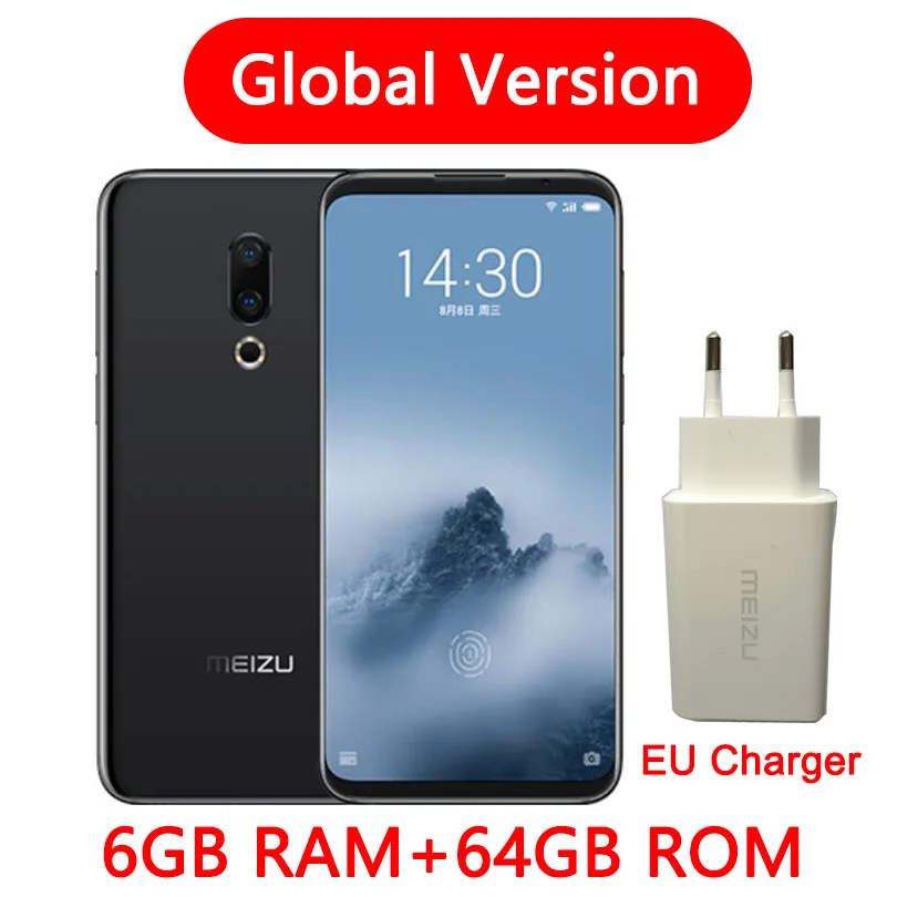Global 6G 64G-Black Глобальная Версия Meizu 16th 16 4G Snapdragon 845 Adreno 630 6 ГБ Оперативная память 64 Гб Встроенная память 6," FHD 2160x1080P Full Экран двойной Камера - Цвет: Global 6G 64G-Black