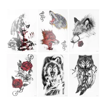 

6pcs Fake 3D Tattoos Realistic Temporary Sticker Decor Party Favors for Adults