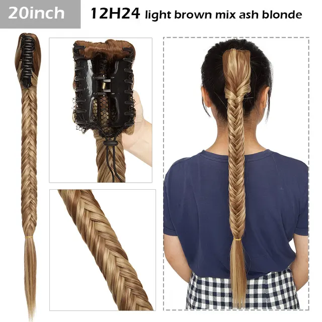 S-noilite Syntheitc Big Grab Ponytail Hair Extension Claw Clip In Ponytail Extension Hair Fake Hairpiece For Women Daily Party 20-1788