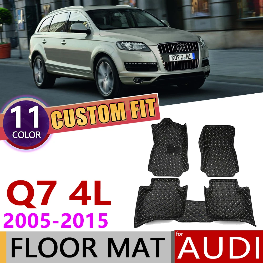 Заказные кожаные Коврики для Audi qq7 444l 7 мест 2005 ~ 2015 Авто ножной коврик ковер