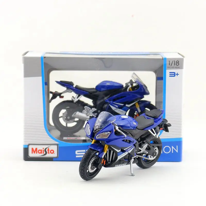 Maisto 1/18 1:18 Масштаб Yamaha 2006 FJR 1300 Мотоциклы мотоциклы литье под давлением дисплей модели подарок на день рождения игрушки для мальчиков - Цвет: YZF-R6 2008 Blue