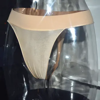 

Sexy Low Waist Seamless Sheer Briefs T-Back Crotch Oil Shiny Sexy G-string See Through Women Breathable Underwear Lingerie