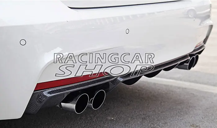 P Style Real CARBON FIBER REAR DIFFUSER 4pipes FOR BMW 3-Series F30 M-TECH M-Sport BUMPER 320i 328i 335i 2012UP