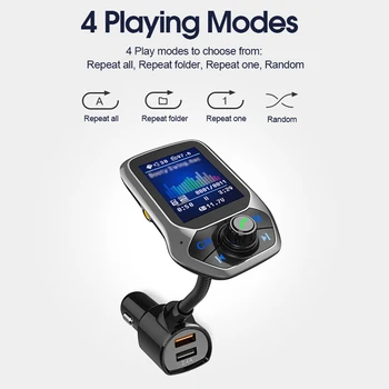 

T43 Car MP3 Player Multi-function BT5.0 FM Transmitter Dual USB Chargers Support Hands-free TF Card U Disk Music Play