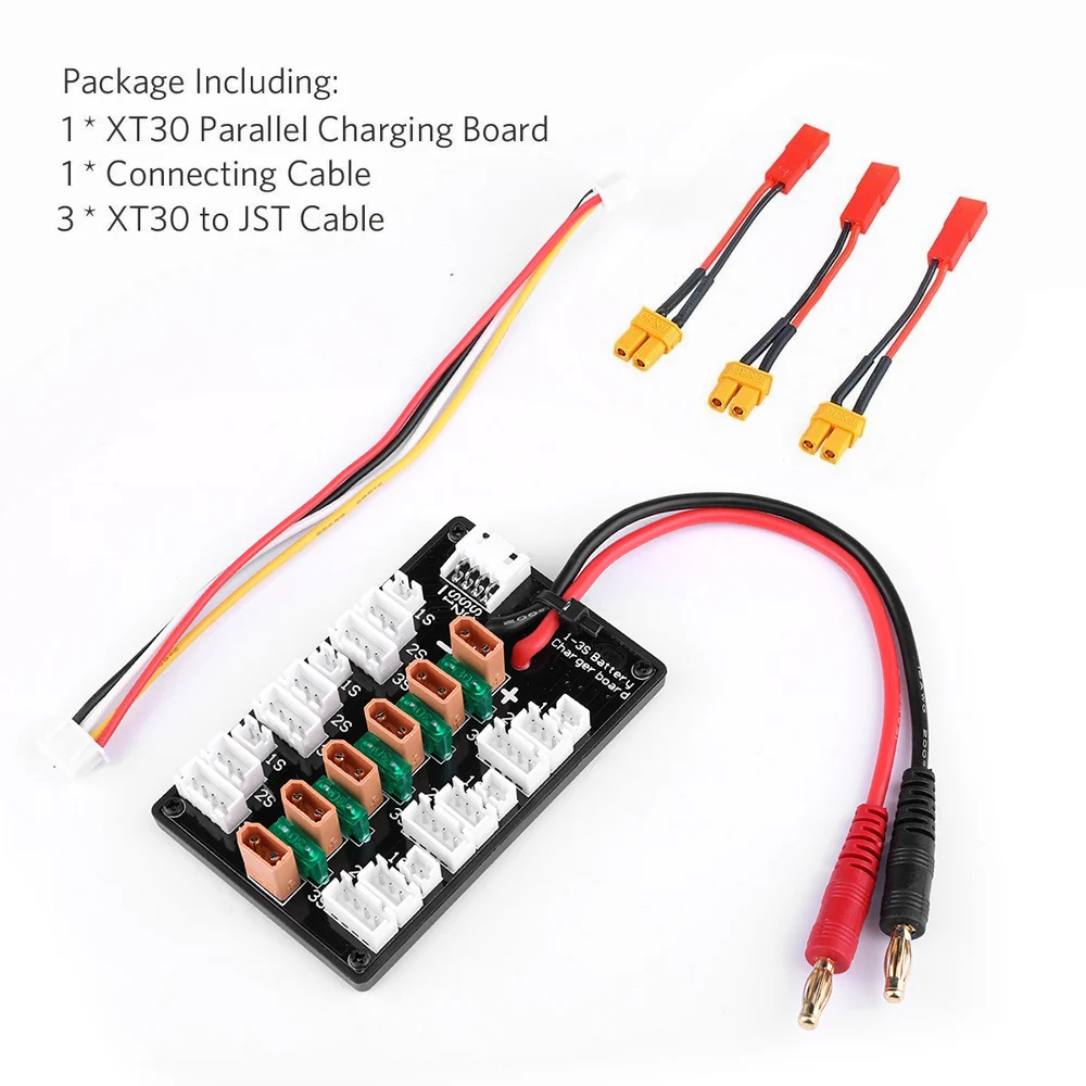 6 упаковок XT30 1S 2S 3S 20A подключение Lipo батарея параллельная зарядная плата для IMAX B6