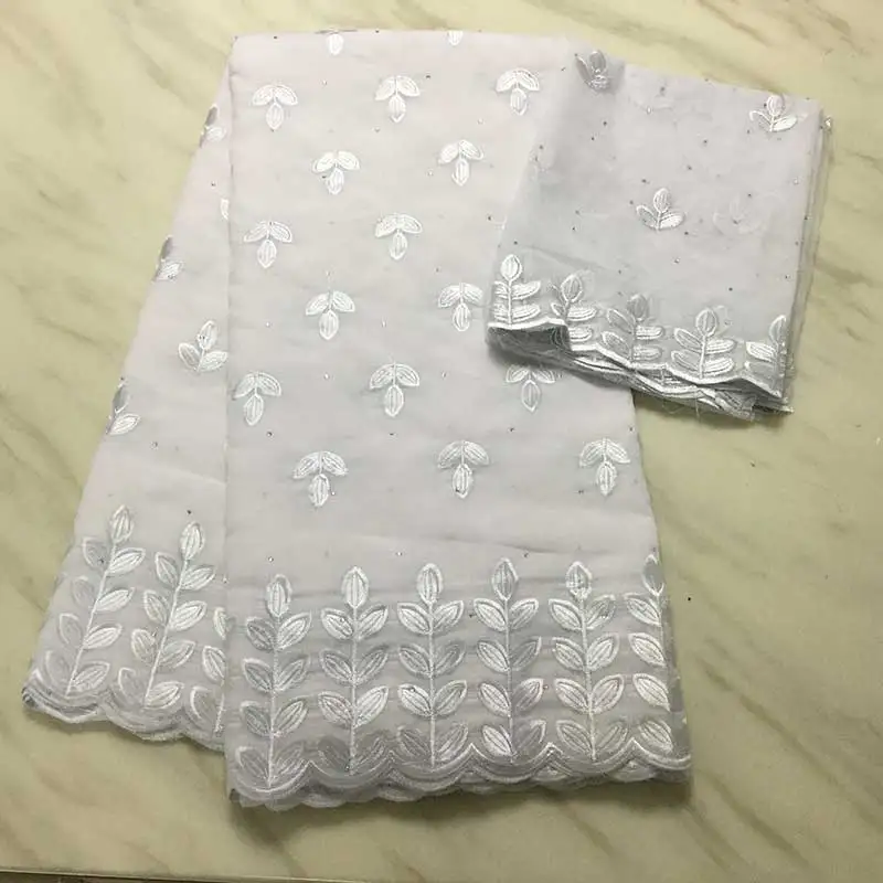 Африканская кружевная ткань Аква Швейцарский хлопок набор в швейцарском ткань атику с вышивкой и камнями 7 ярдов PL02