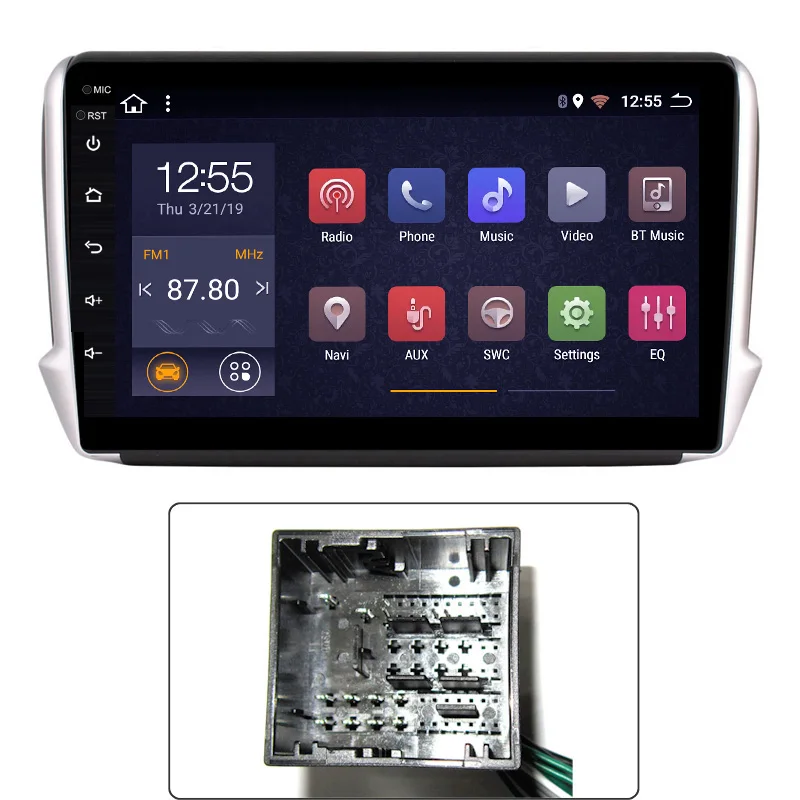 Octa 8 core 10,1 дюймов Android 8,1 2+ 32G Мобильный DVR gps мультимедиа для peugeot 2008 208 серии автомобильный навигатор - Цвет: 308 cable