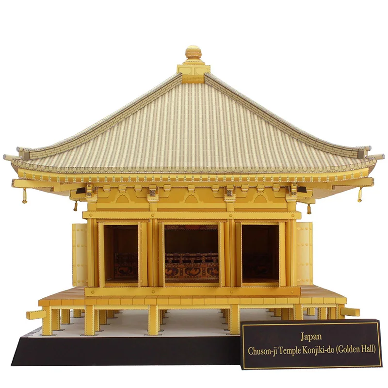 親方様オーダー用 Japan Chuson-ji Gold Temple 3D Paper Model House Papercraft