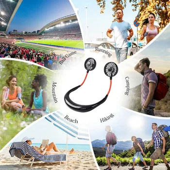 

Hanging Neck Sports USB Mini Fan Summer Portable Lazy Fan Korean Rechargeable Outdoor Office Cooling Fans
