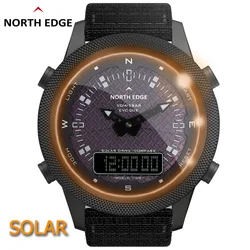 Reloj inteligente con brújula para hombre, resistente al agua, con carga solar
