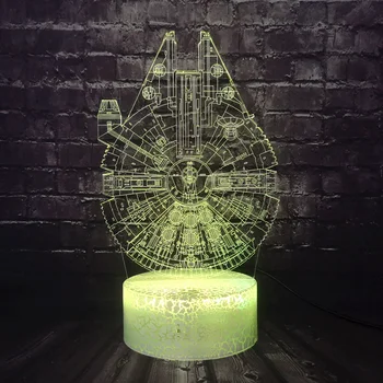 

Star Wars Night Light UFO 3D Optical LED Lamp Cool Boy Bedroom Trek Decor Bulbing Kids Toys Child toy Luminaria Gadget