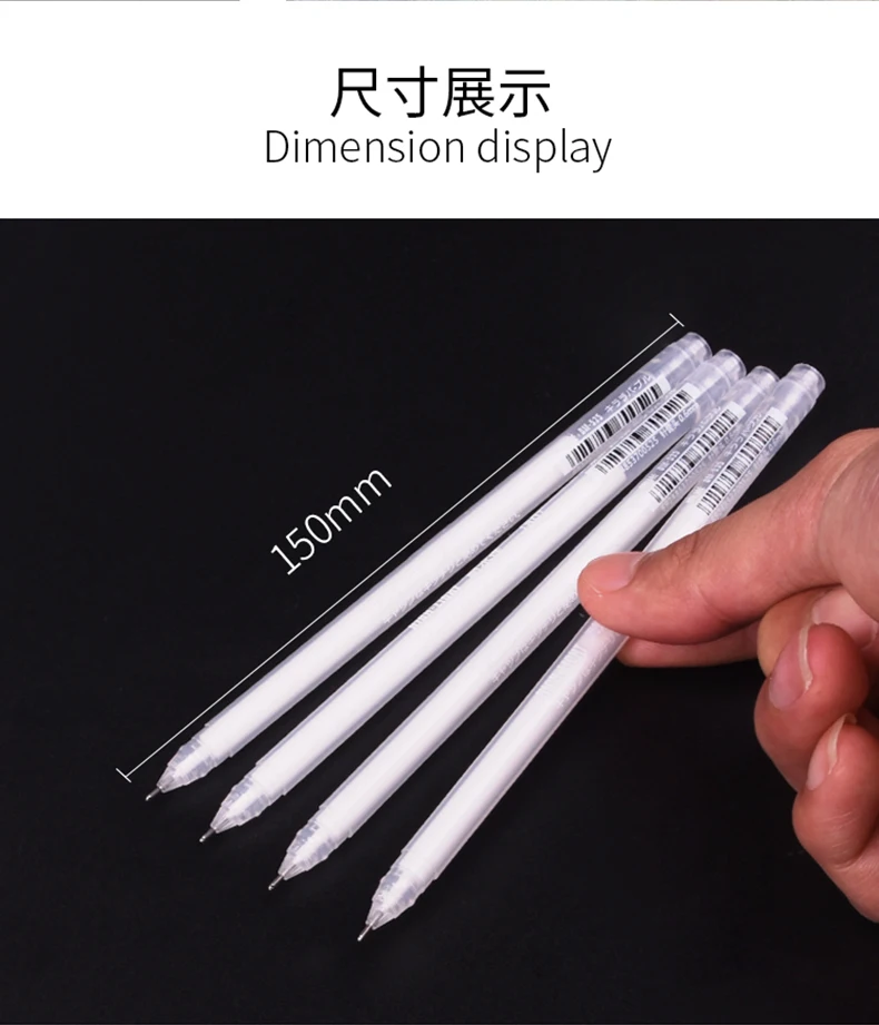 3pcs Large Capacity 0.6mm Waterproof White Gel Pen Highlighter Marker