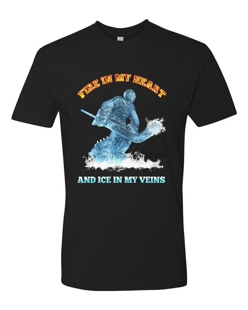 Fire In My Heart And Ice Veins Hockey Goalie Mens Shirt | Мужская одежда