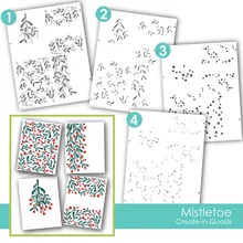 2021 Arrival New Mistletoe Layered Template Metal Cutting Template Diary Diy Scrapbook Easter Craft Carving Production