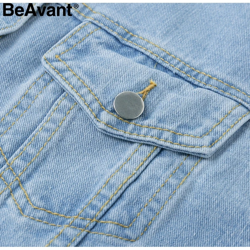 BeAvant Модные женские рваные джинсовые куртки повседневные Карманы Осень зима джинсы куртки пальто Винтаж уличная короткая верхняя одежда
