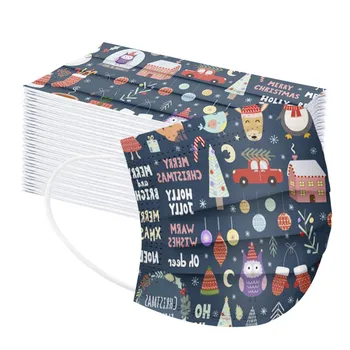 

10-90PCS Non-woven Disposable Face Mask Fashion Adult Printed 3 Layer Mask Christmas Mask Disposable Mouth Mask Mascarillas