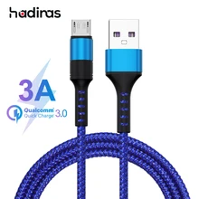 2 м Micro USB кабель для samsung S7 QC3.0 Быстрая зарядка кабель для Xiaomi Note 5 Pro Microusb Android телефон кабели 3A Быстрая зарядка