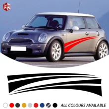 2X Creative Vinyl Car Styling Door Side Stripes Sticker Graphics Body Decal For MINI Cooper S R50 R52 53 One JCW Accessories