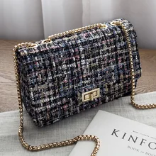 Сумки через плечо для женщин твидовая сумка с клапаном на цепочке сумка через плечо женская сумка через плечо кошельки и сумки