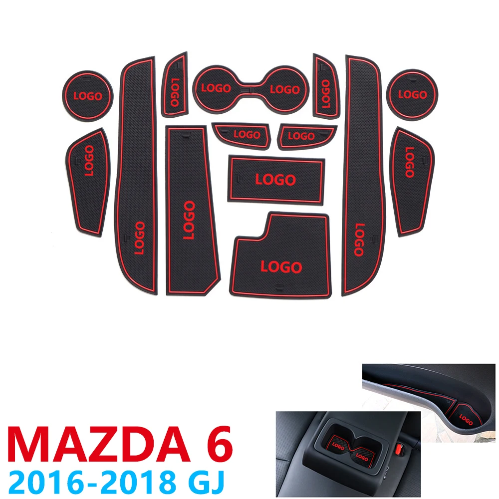 

Anti-Slip Rubber Cup Cushion Door Groove Mat for Mazda 6 facelift GL GJ MK3 Atenza Sedan Wagon 2016~2018 Stickers Accessories