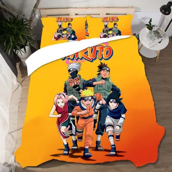 

Home Textiles Bed Linen NARUTO Ropa De Cama Wedding Gift Sabanas King Size Bedding Set Girls Lencol Cama Casal Bed Linen Poplin