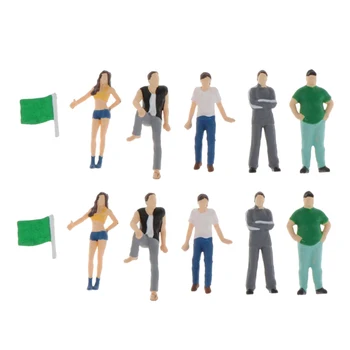

12x 1/64 Hand Painted People Plastic Figurine DIY Layout Scenery Table Decor