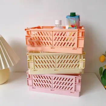 

Foldable plastic pen case Makeup Cosmetic Storage Box Case Brush Pen Pencil Holder Foldable Desktop Storage Basket Sundries