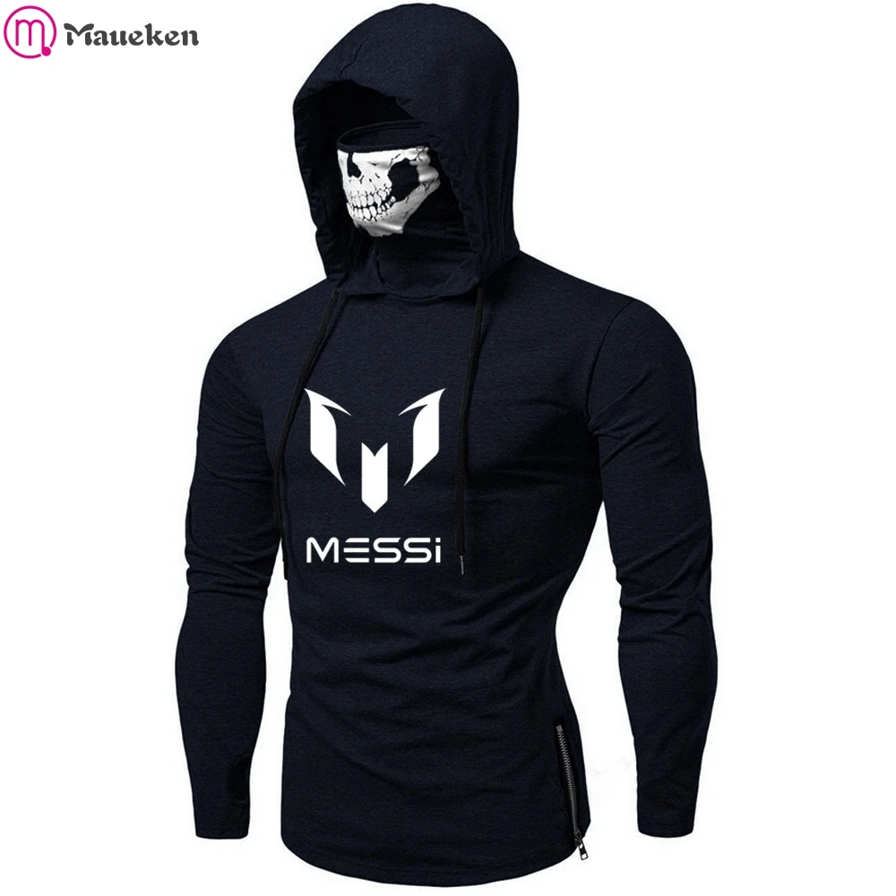 Мужская одежда, leo messi, толстовки, маска, Череп, чистый цвет, пуловер с длинным рукавом, толстовка с капюшоном, топы, блузка, sudadera harajuku