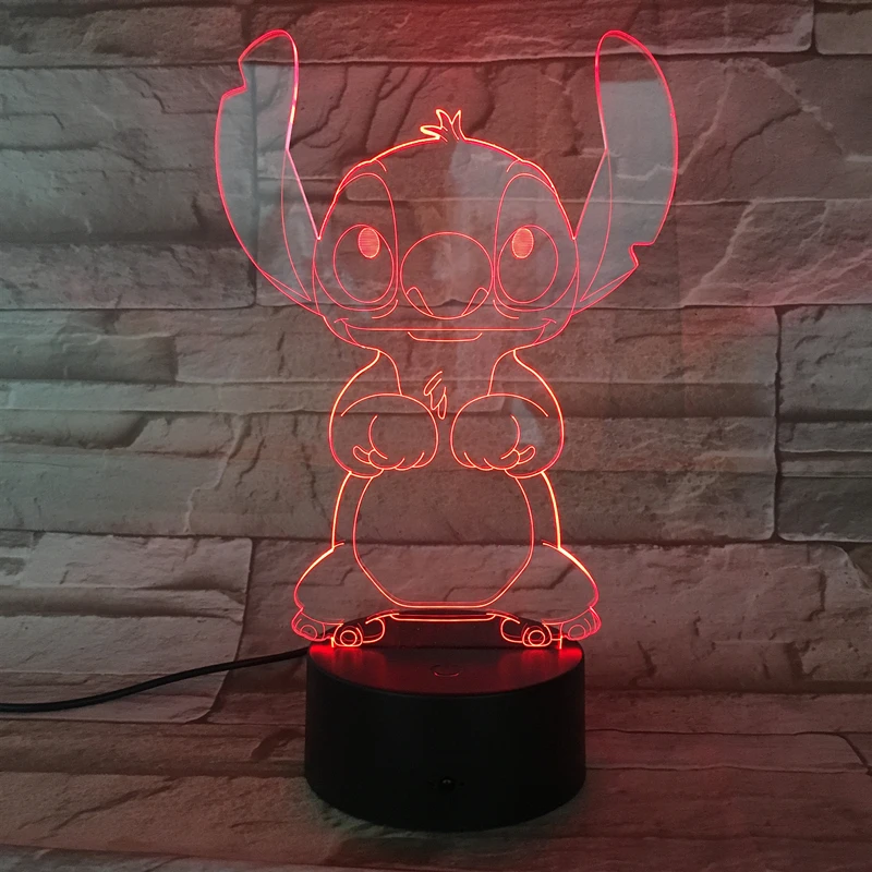 3D Светодиодная лампа для спальни настольная ночник акриловая панель usb кабель 7