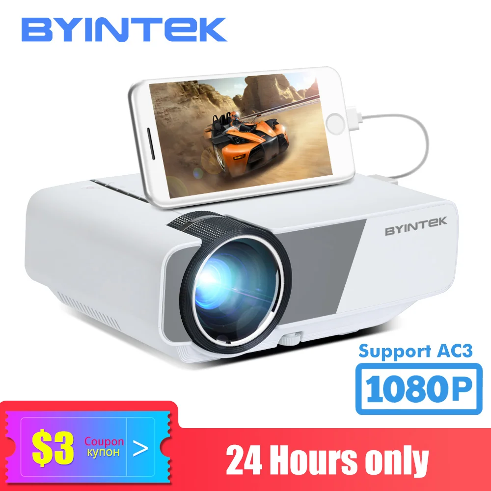 BYINTEK K1plus Mini 1080P Video Game LED Portable Home Theater Projector Beamer Proyector for Smartphone 3D 4K Cinema | Электроника
