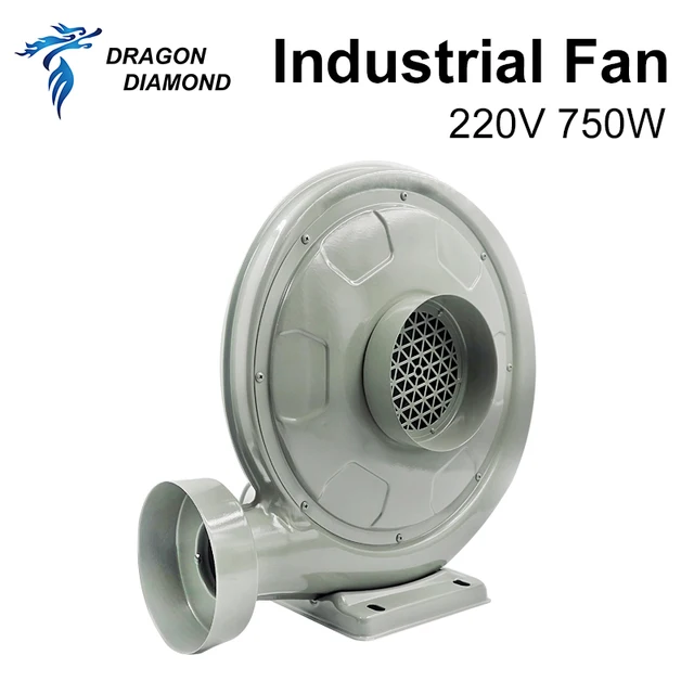 750W Exhaust Fan 110/220V Air Blower Centrifugal For Co2 Laser Engraver and CNC Router Medium Pressure Lower Noise metal shell 3