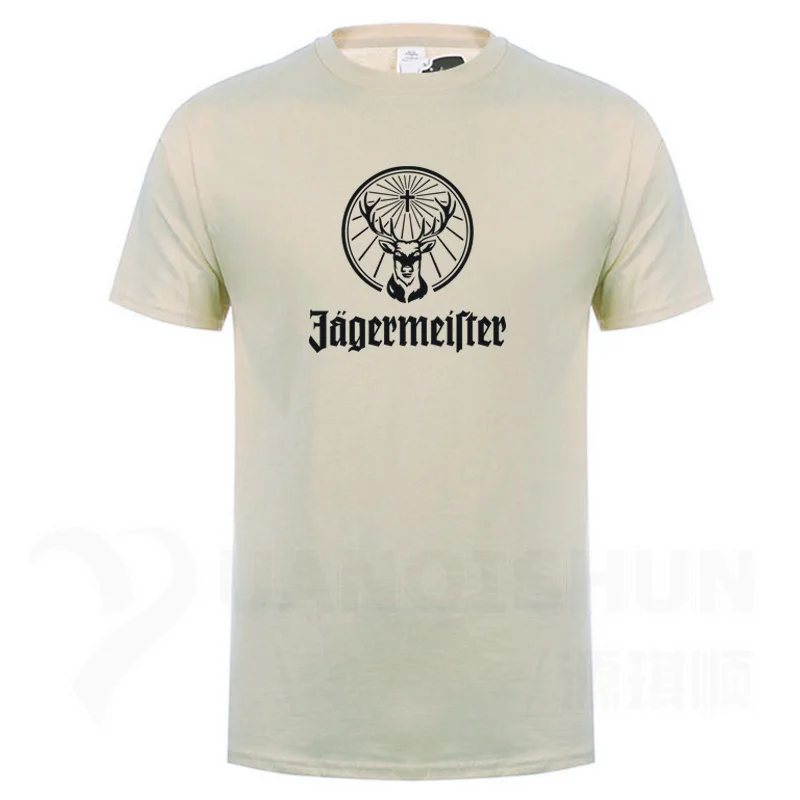 Мужская футболка с логотипом Jagermeister Music Tour, высокое качество, модная эксклюзивная футболка из хлопка, 16 цветов, унисекс, уличная одежда, Harajuku - Цвет: Sand color
