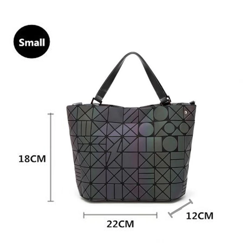JOOZ светящаяся женская сумка с геометрическим бриллиантом, стеганая сумка через плечо, лазерное ведро, складные сумки, голограмма, Прямая поставка - Цвет: small Round